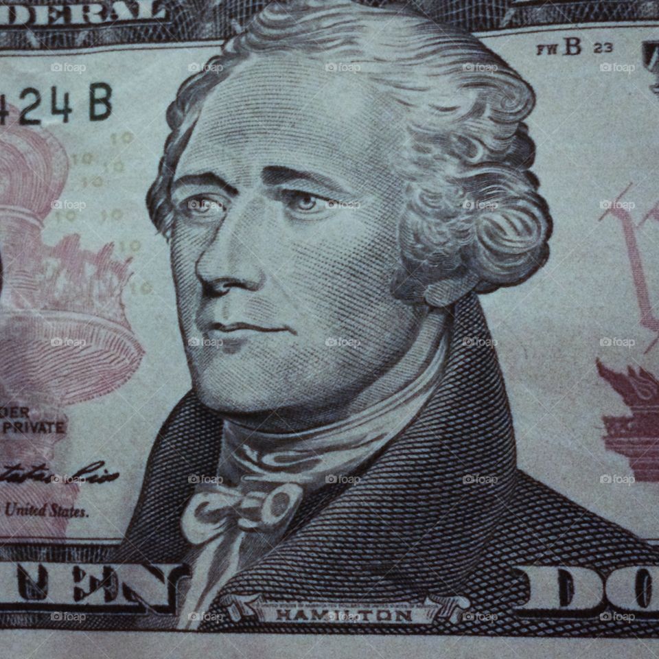 Alexander Hamilton Ten Dollar. Alexander Hamilton on the ten dollar bill. 