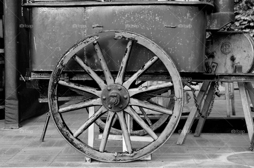 An old broken wheel