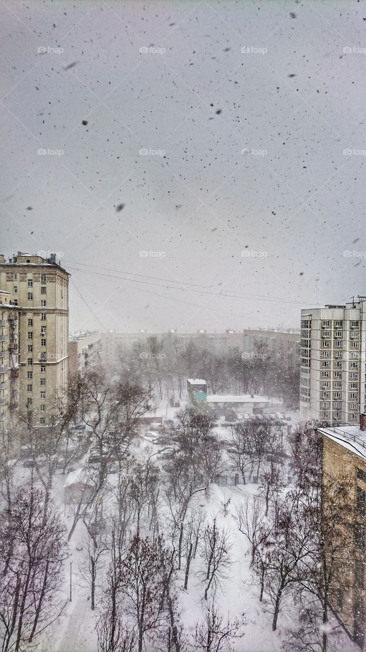 Snowstorm in Moscow