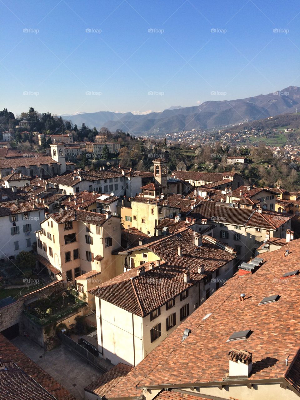 Bergamo, Italy from the clock tower 