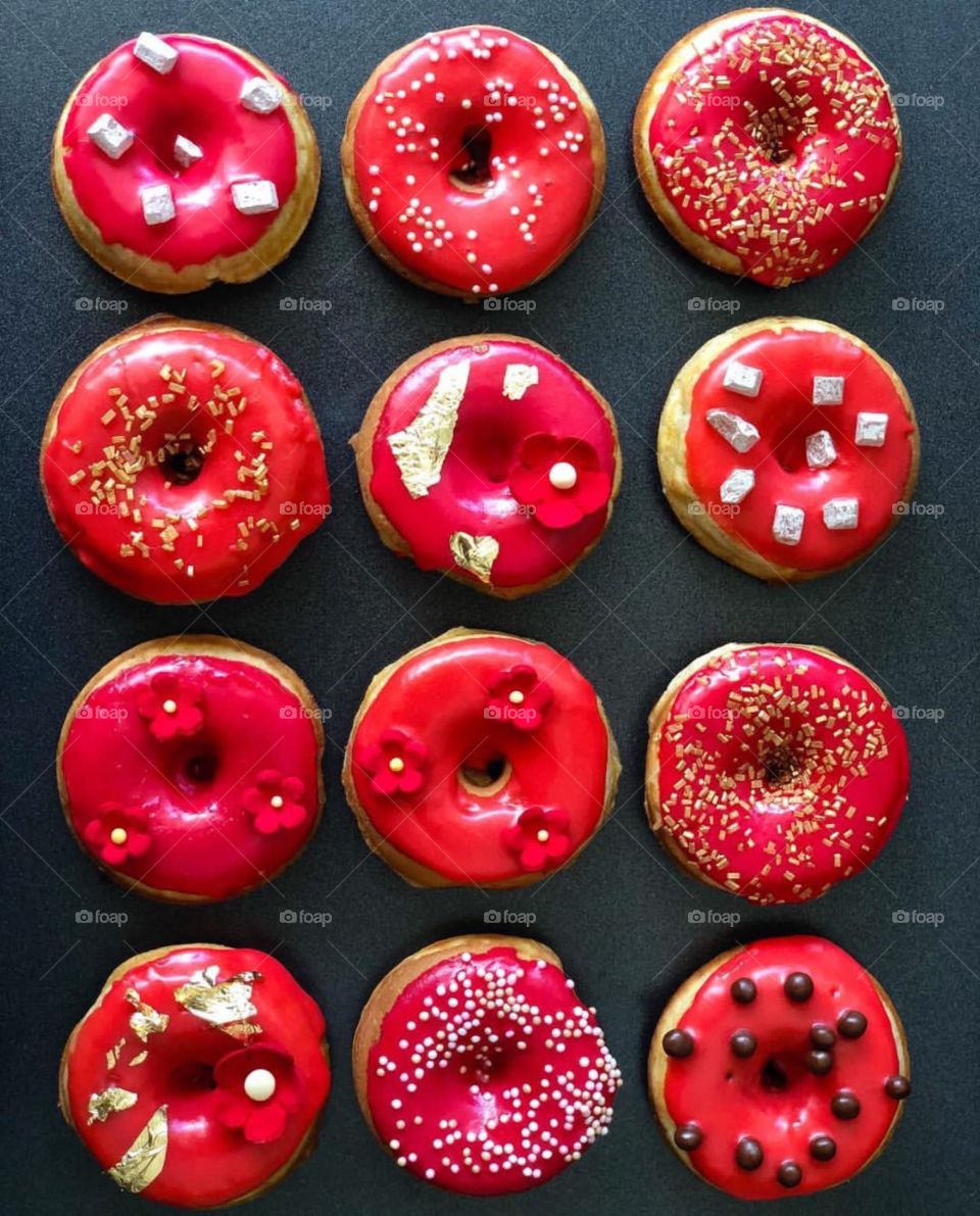 Fantastic Red Donuts For Imlek