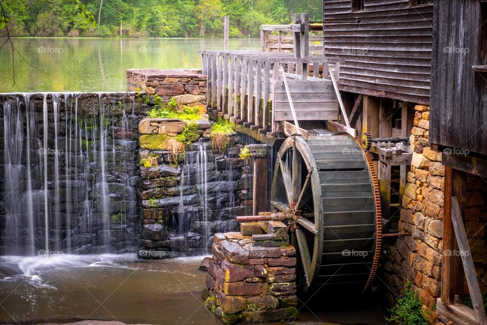 The only operational gristmill left in Wake County, North Caroline, Historic Yates Mill. 