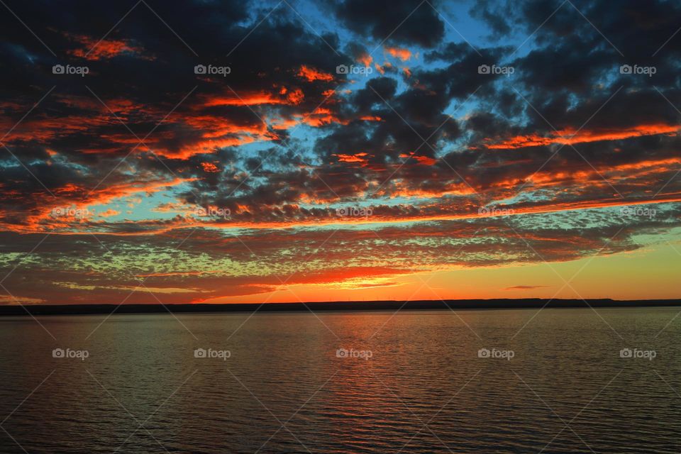 Sunset over the ocean