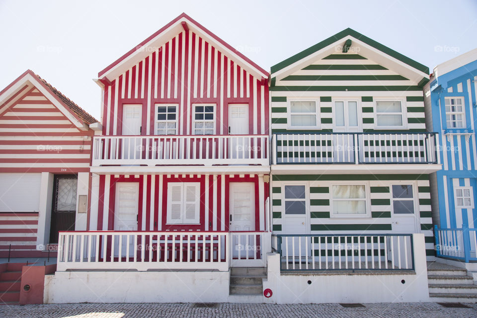 Striped houses in Portugal