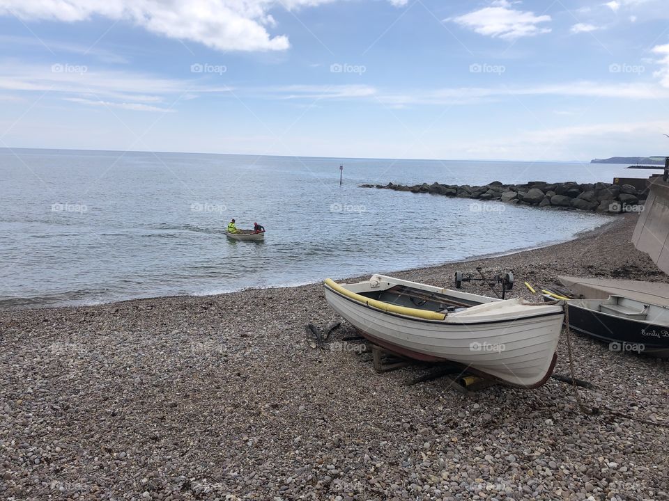 Even more sunshine and a chance to capture a little boat reaching the shoreline in Sidmouth, UK today.