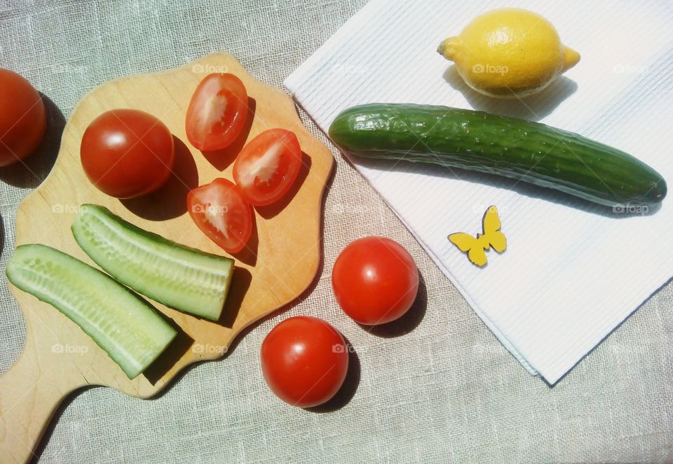 fresh vegetables on a natural background