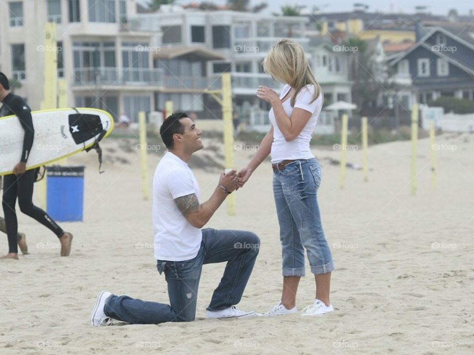 Beach proposal in Manhattan Beach, CA.