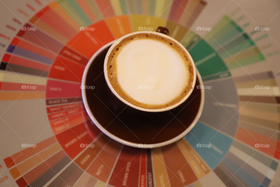 Cappuccino on tabletop 