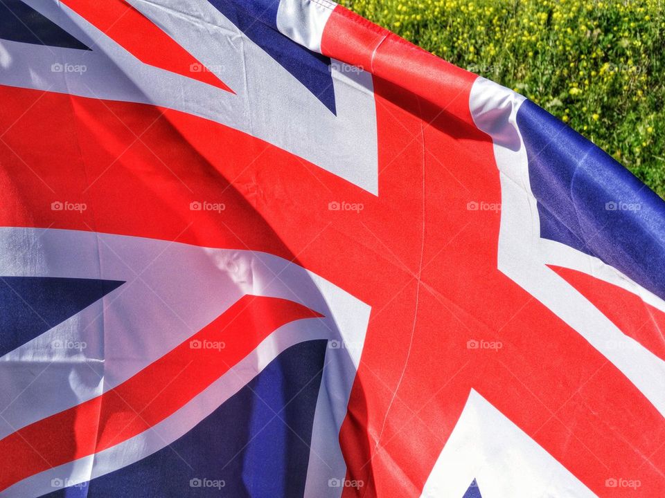 Union Jack Flying In The Wind. British Flag