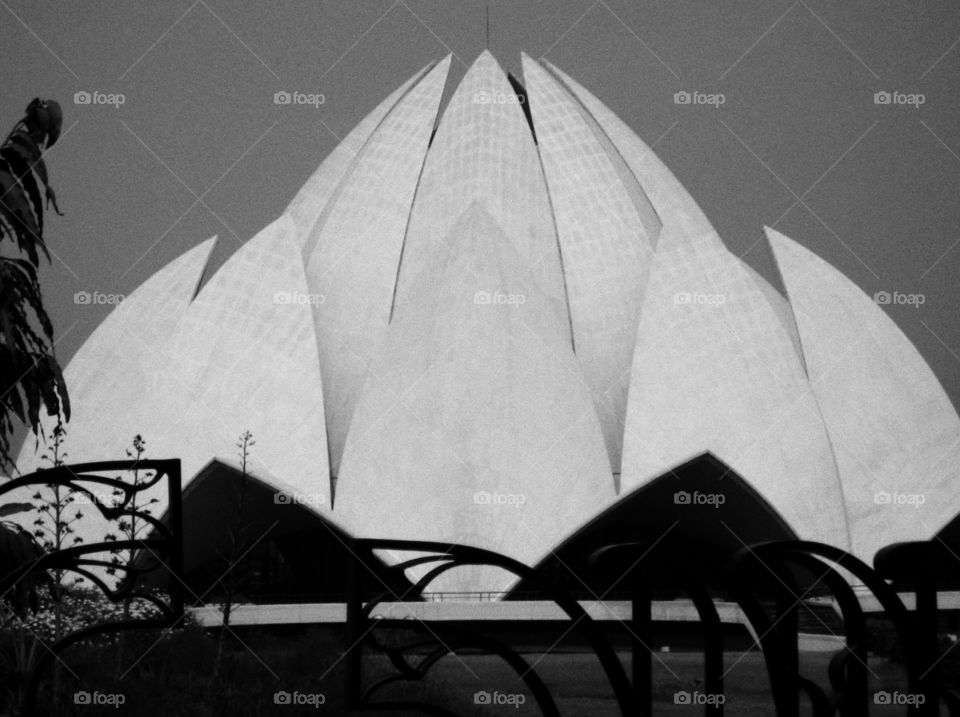 Architecture New Dehli, India. Lotus Temple Bahá'í House of Worship