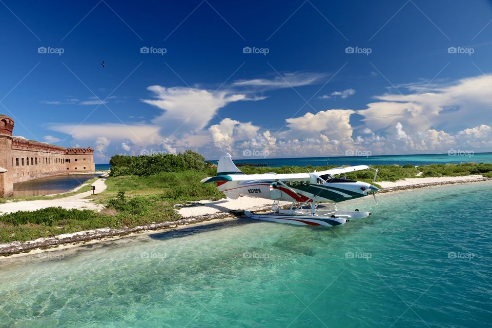Island hopping by seaplane to turquoise waters