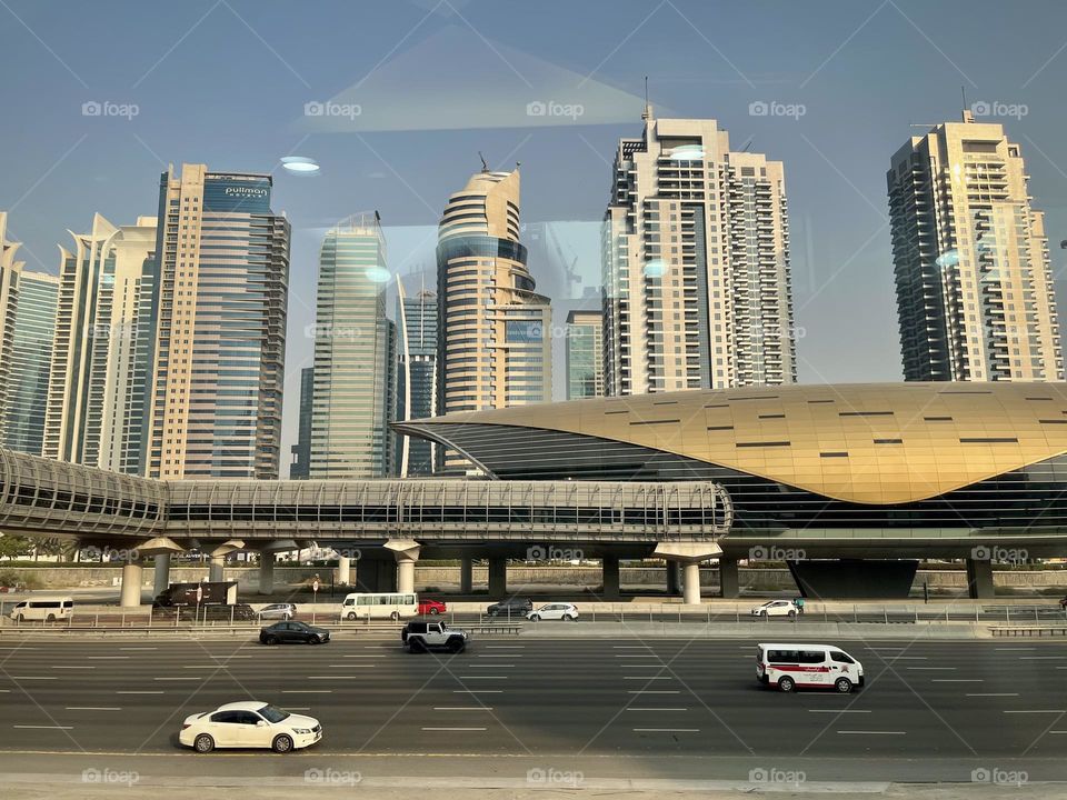 View of a Dubai metro station