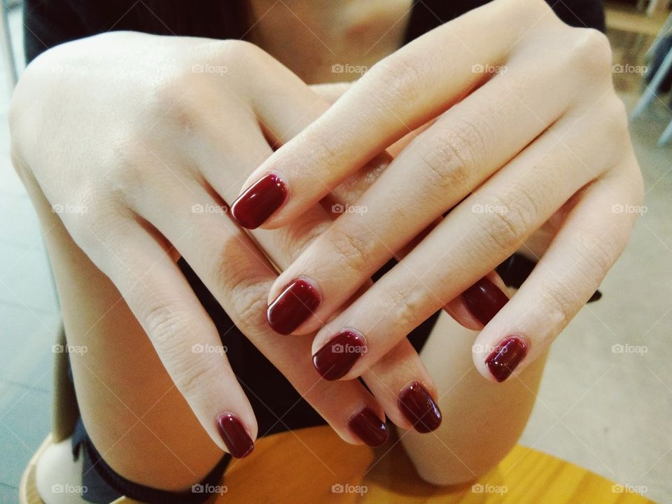 Nail art and red color nail