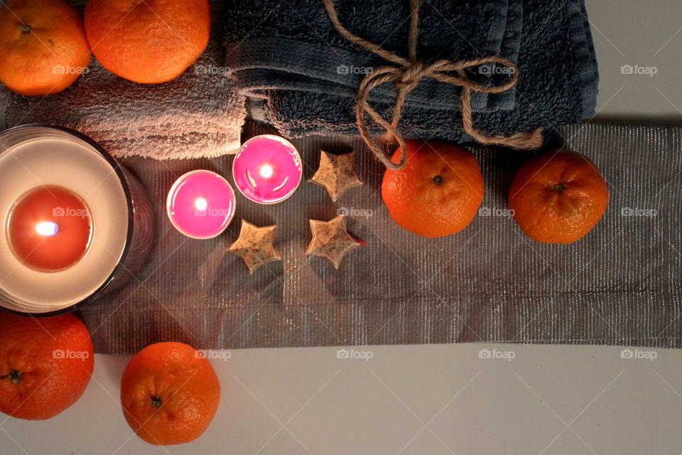 Homemade soap, candles and hot water - best bath day in winter