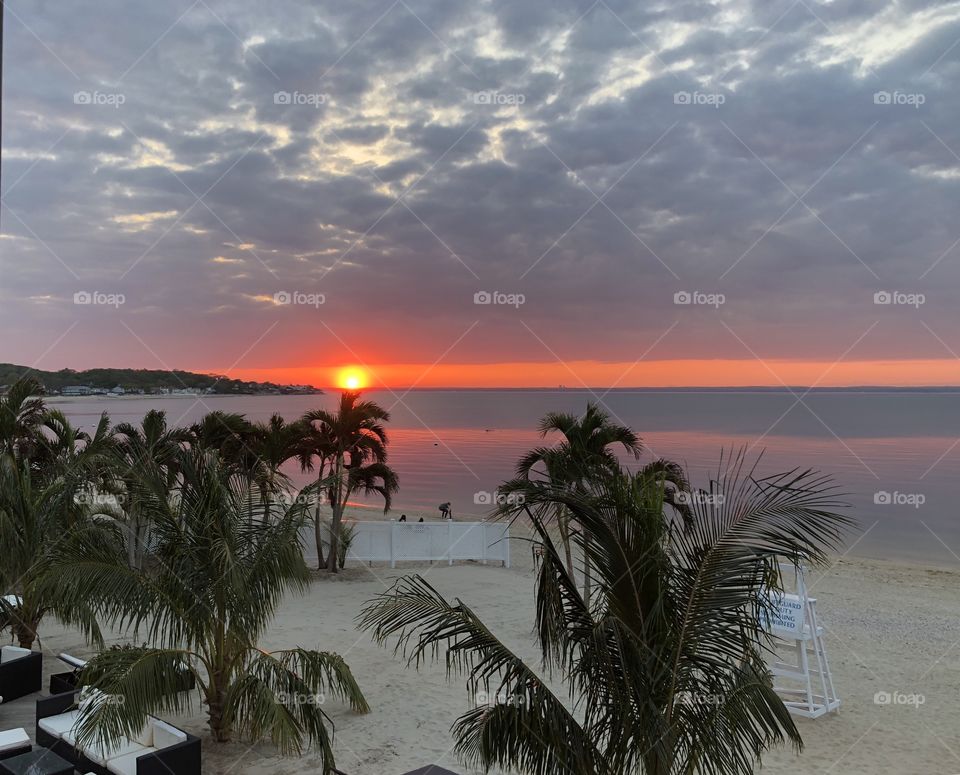 Amazing sunset on the beach