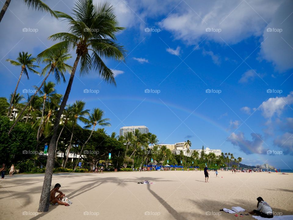 Waikiki beach rainbow