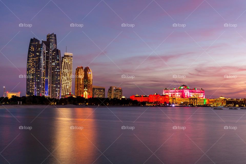 Sunset in Abu Dhabi corniche