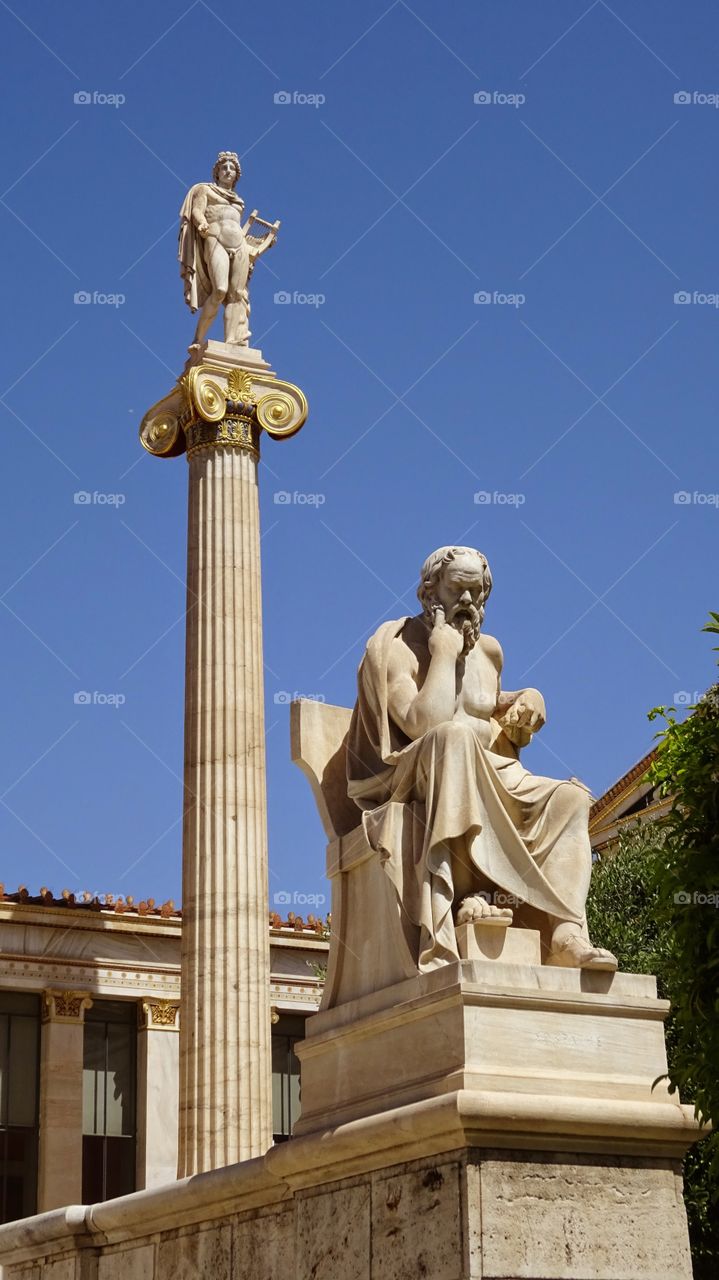 Socrates & Hermes statue. Greece, Socrates & Hermes statue