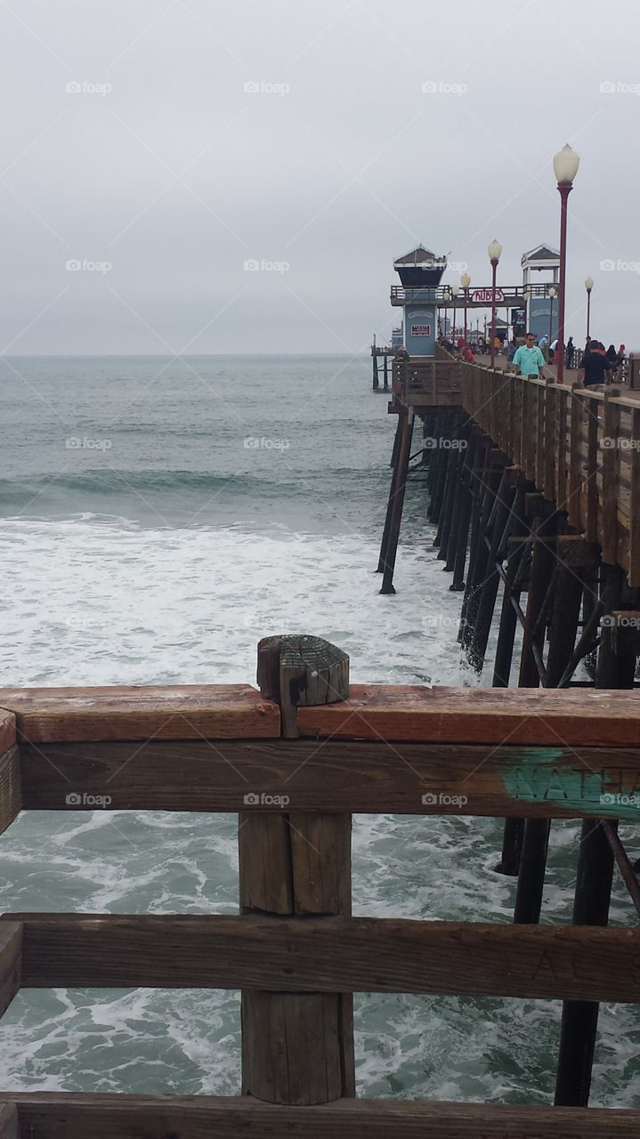 Oceanside Pier. First trip there, the waves were rolling in and  I
 thought it would make a great picture.  It was a
 cloudy day!
