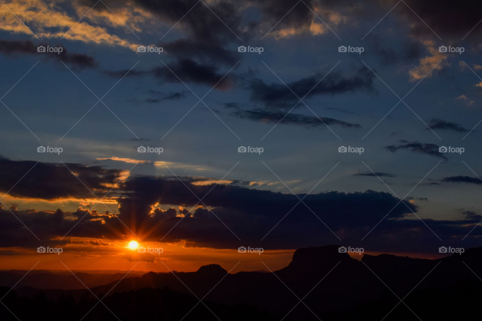 Campos of Jordão SP Brazil-03 of may of 2021: view of a mountain known as Pedra do Baú watching the sunset.