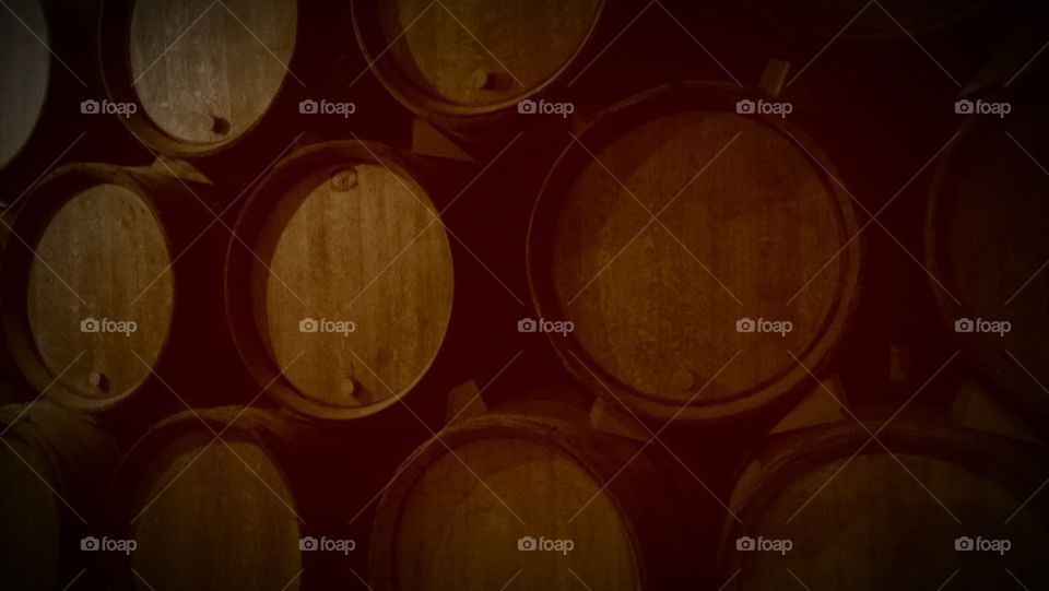In the wine cellar