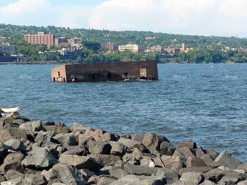 building underwater Lake Superior summertime