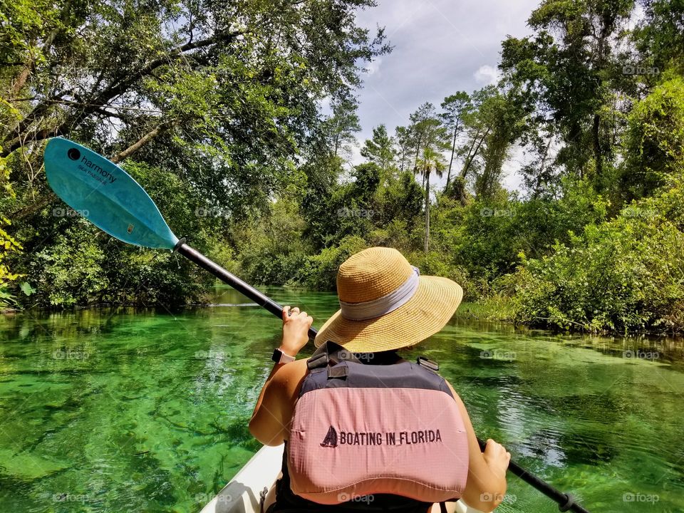 Kayaking down the river