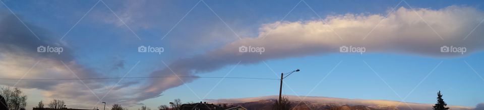 strange cloud in blue sky