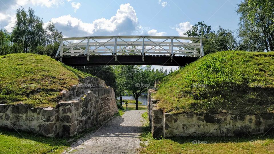 Remainings of an old castle wall in Oulu, Finland