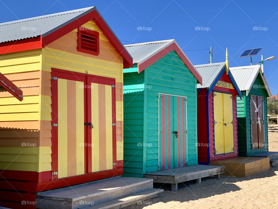 Colourful beach houses