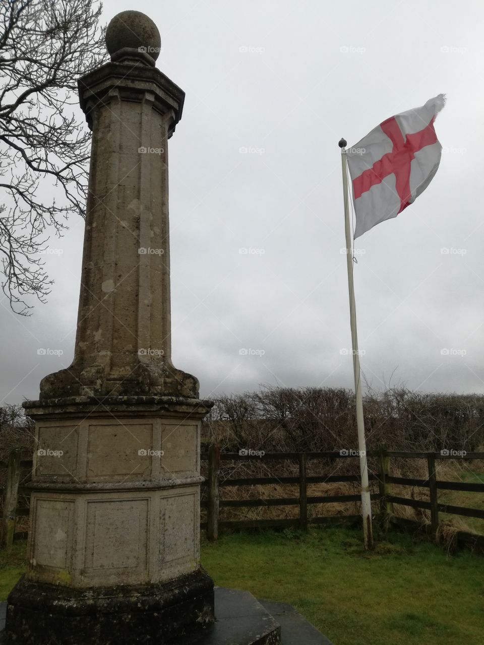 monument with flag