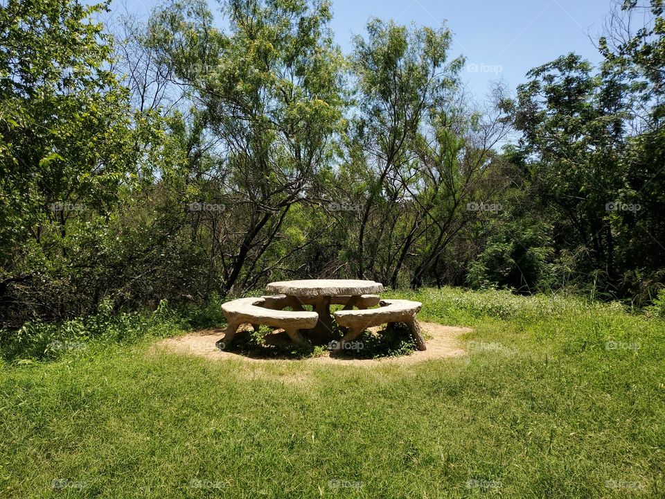 circle shaped picnic table