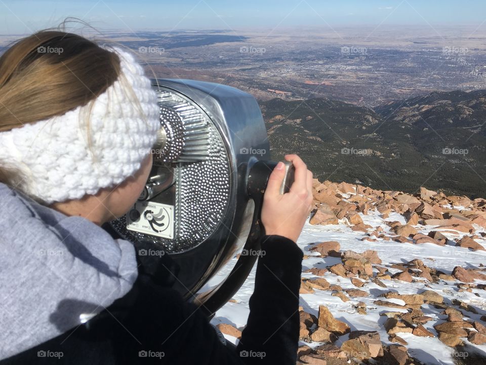 Looking thru binocular viewer