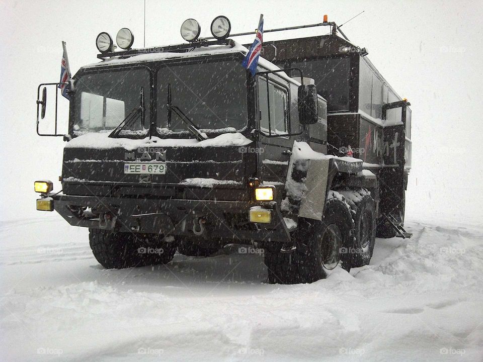 Snow truck in Iceland