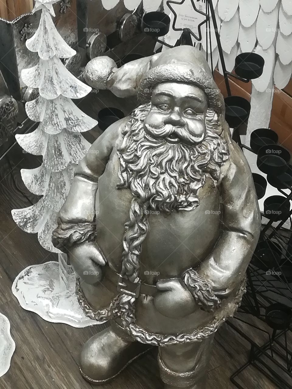 Weihnachten Christmas Santa Claus Deko metallic