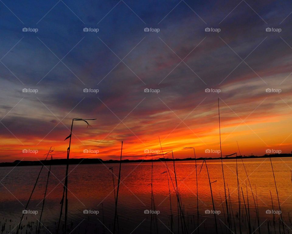 The ocean engulfs the sun into itself and the bright orange sky turns into pitch black in an hour