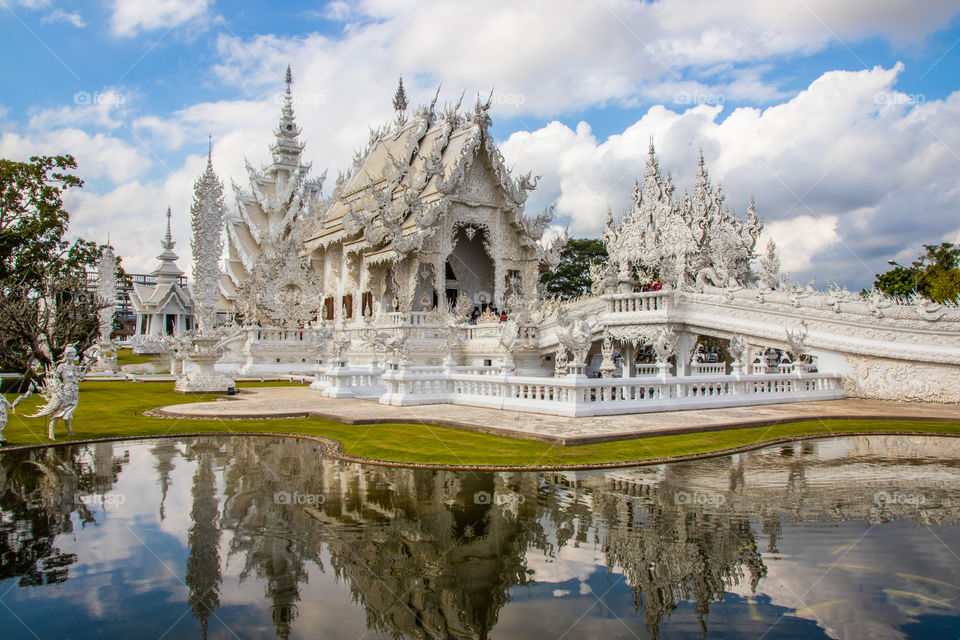 Wat Rong Khun or the "white Temple" in Chiang Rai Thailand Asia