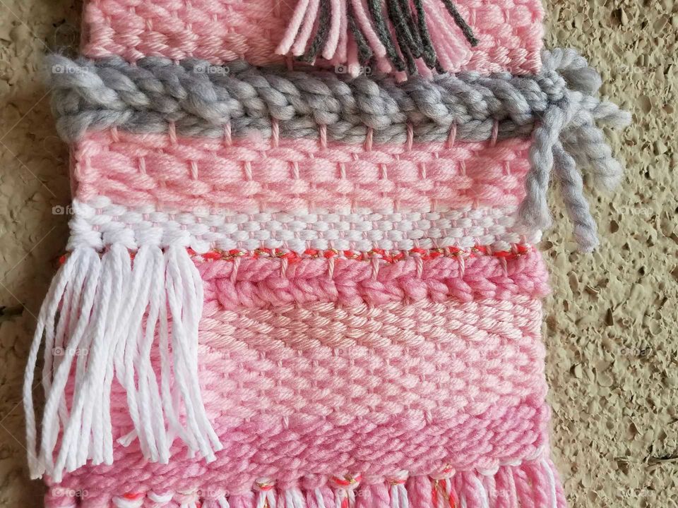Weaving in Pink and Gray