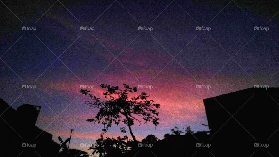 The atmosphere of the sky after sunset