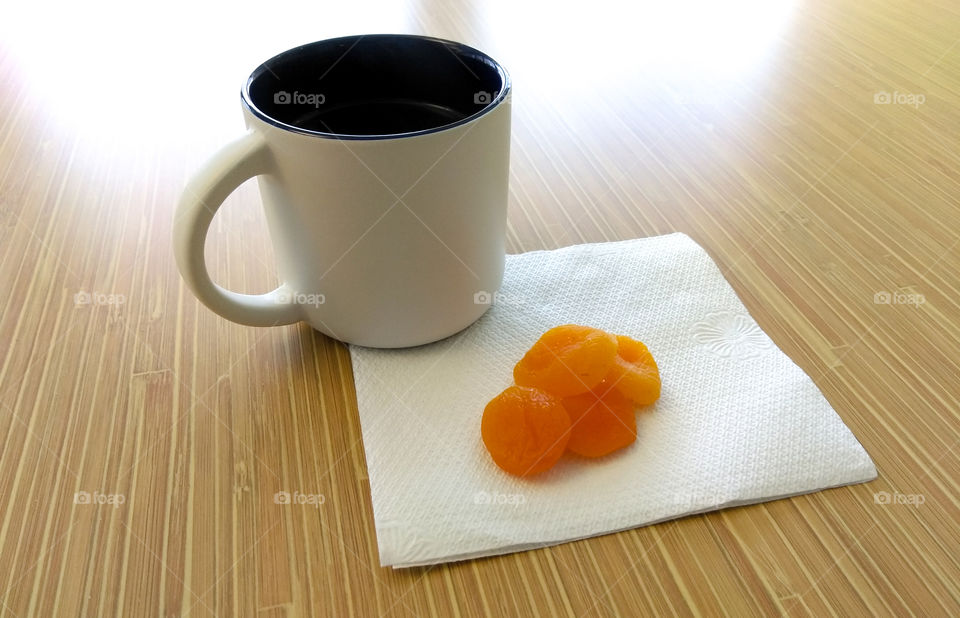 Apricots and coffee