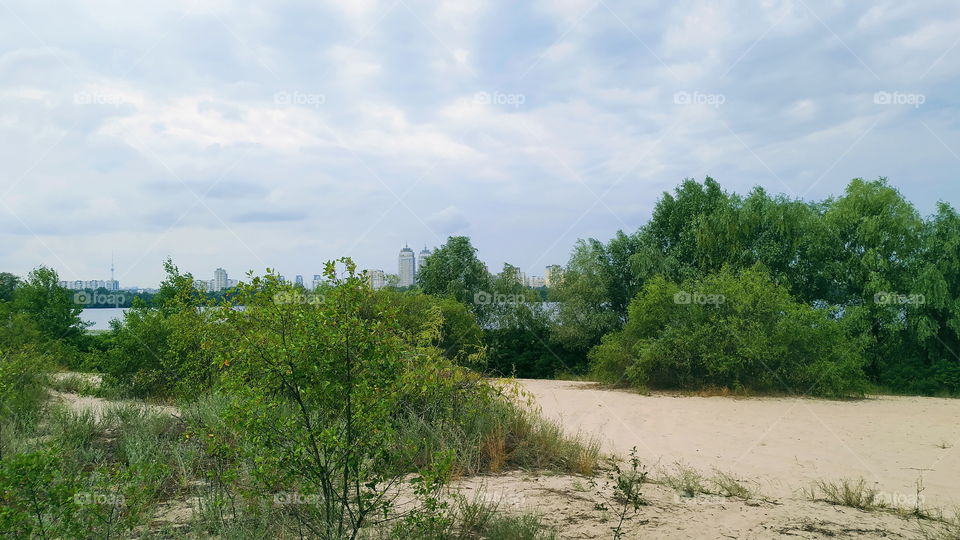 wild beach on the Dnieper River