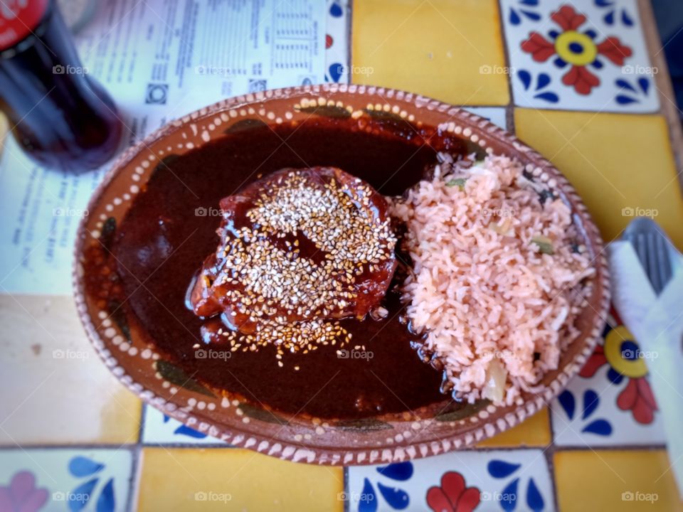 MEXICAN FOOD MOLE CON POLLO