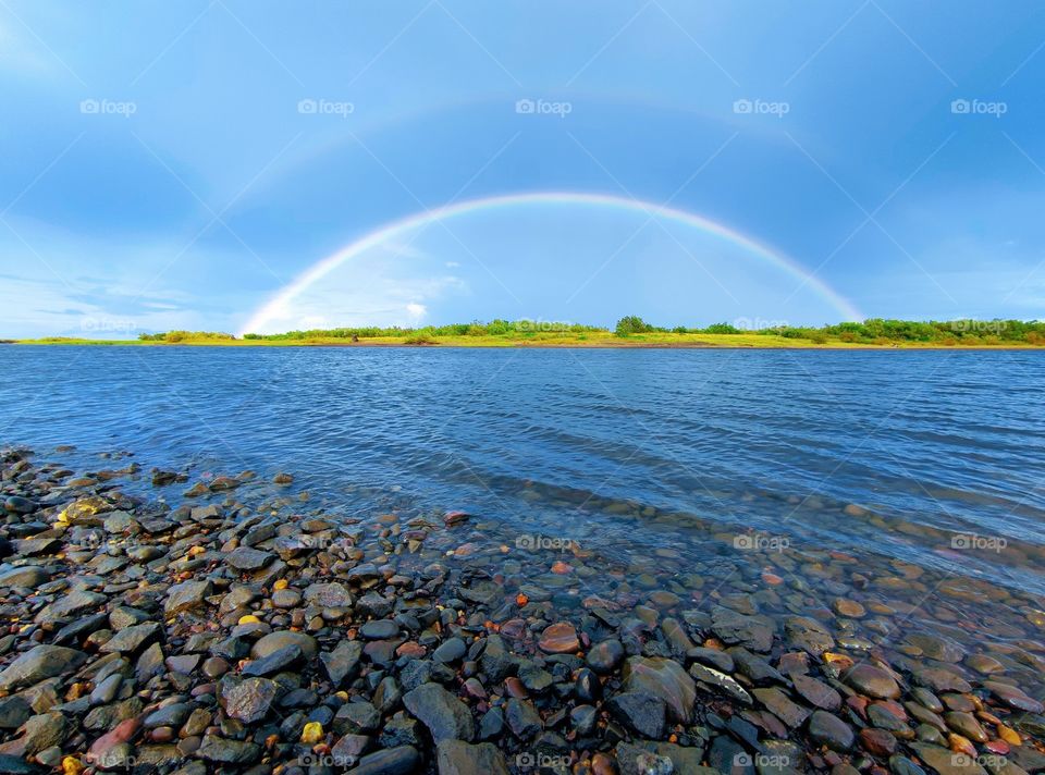 Landscape with a rainbow