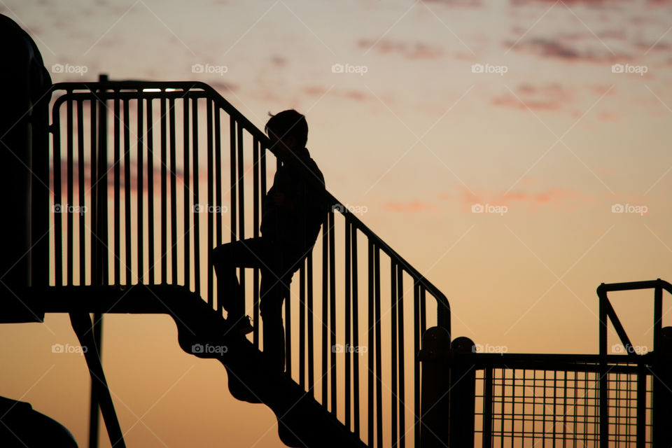 People, Girl, Sunset, Child, Silhouette