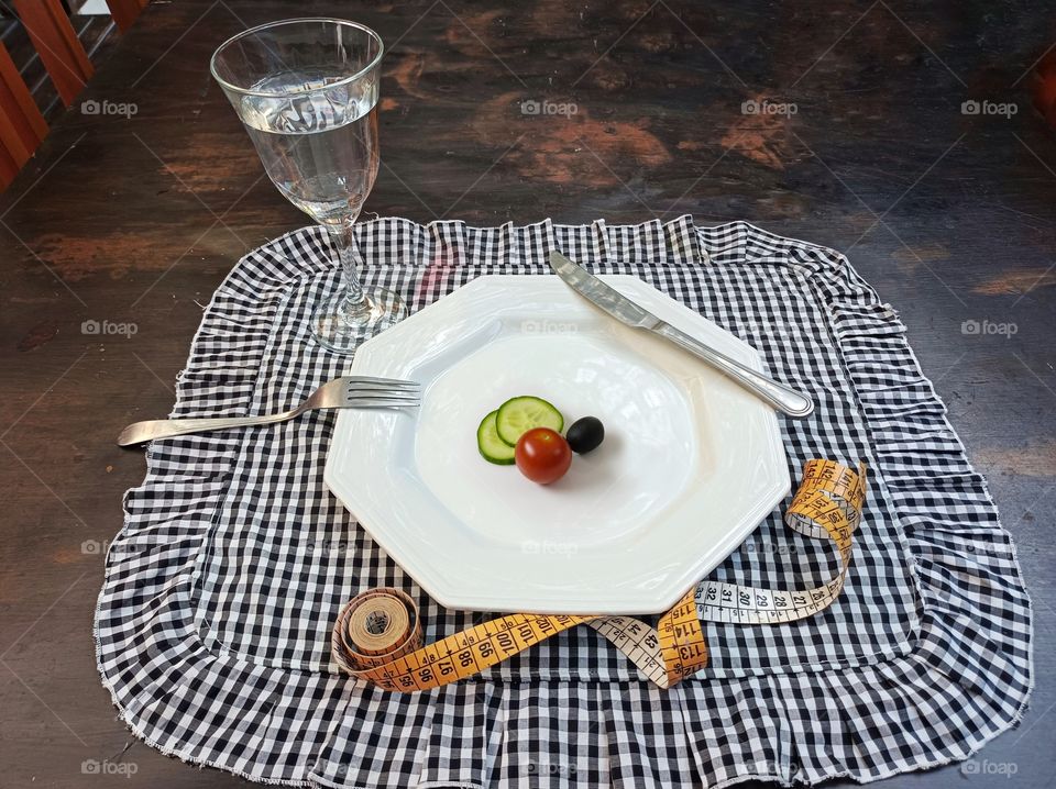 Dish with few vegetables for the slimming regimen