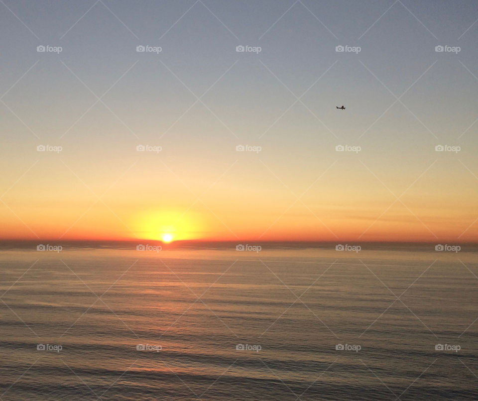 Flying over the sunset