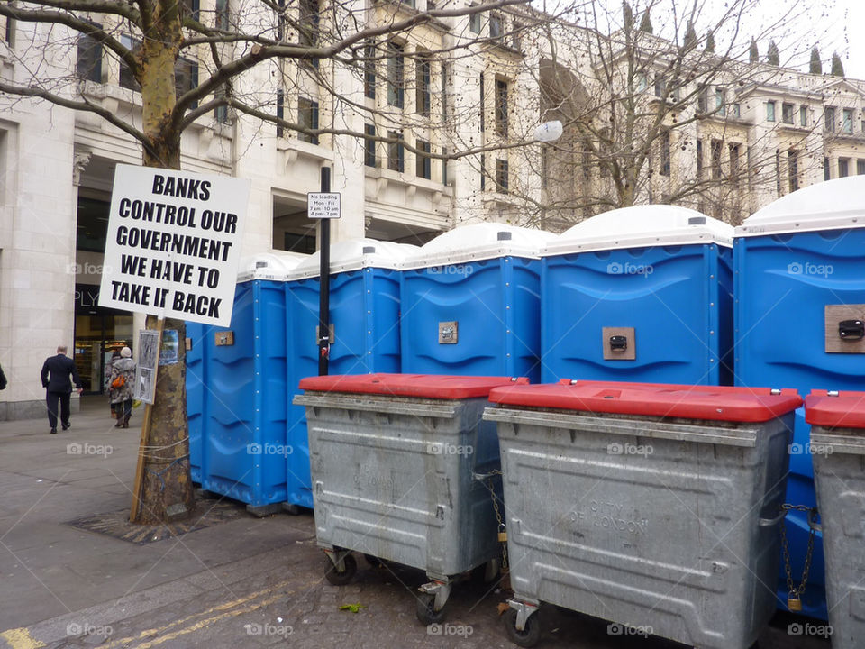 protest rubbishbins loos by lizajones