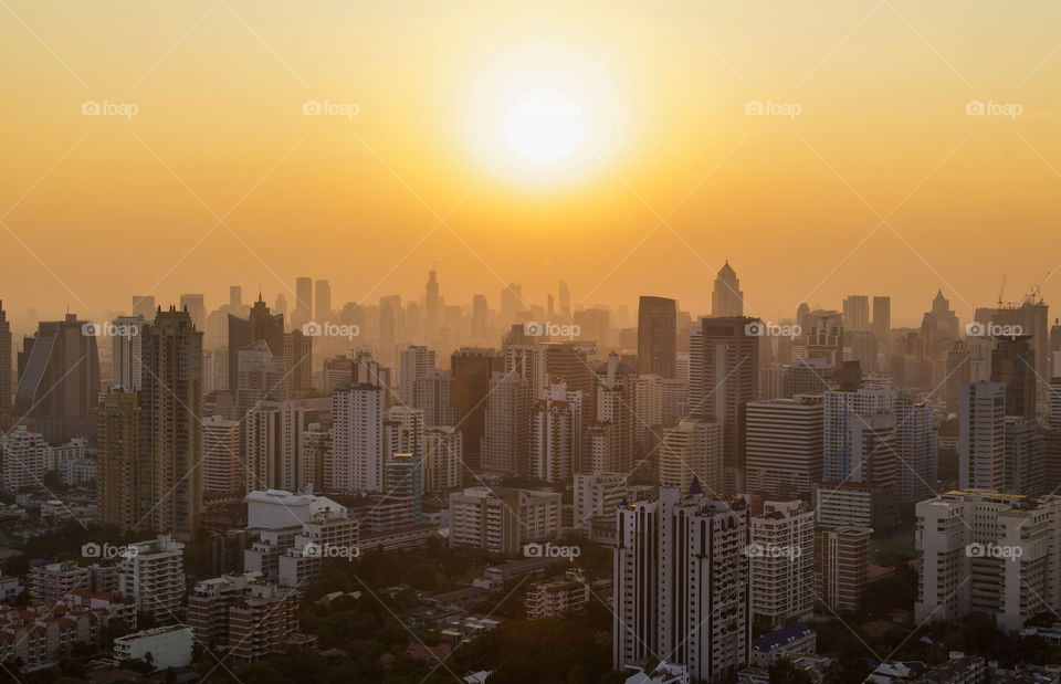 Sunset over bangkok