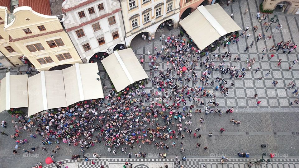 Look down from The Prague Astronomical Clock