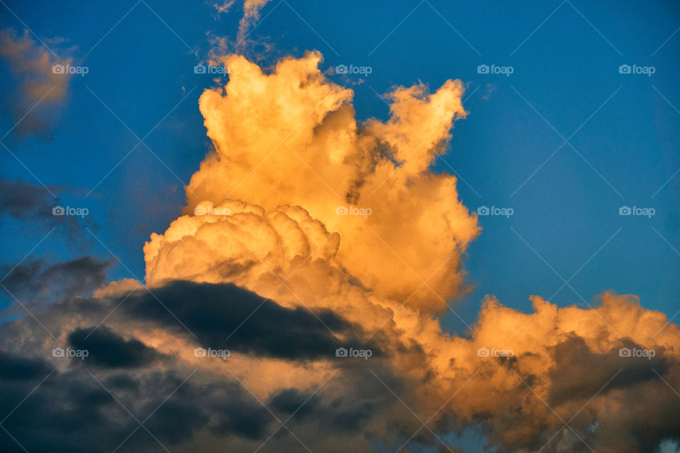 Burning cloud - volcano erupted